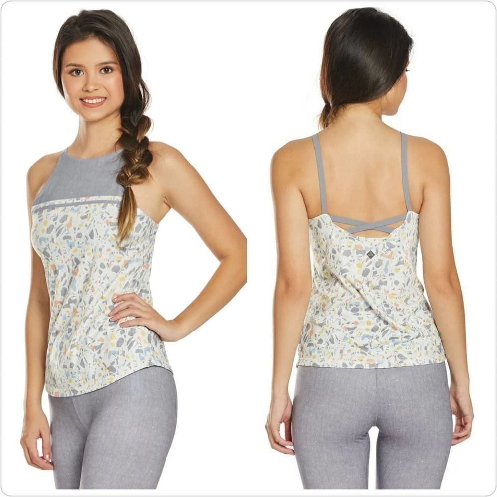 prAna Emsley confetti high neck tank top sz S